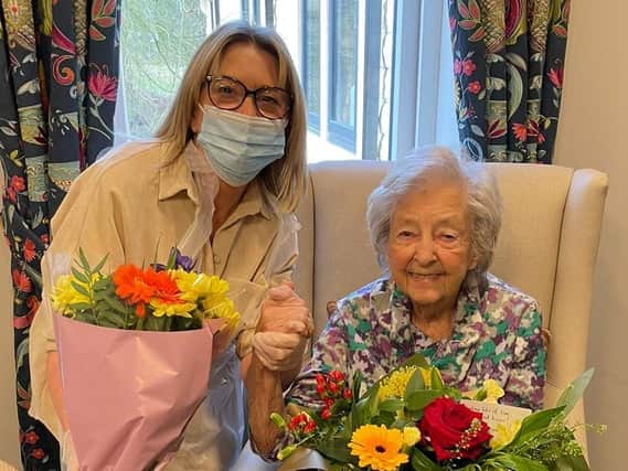 Susan Southern visits her mother Irene at Worthington Lake care home