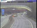 Traffic on the M6 southbound
