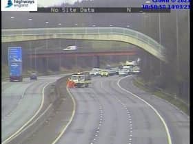 Traffic on the M6 southbound