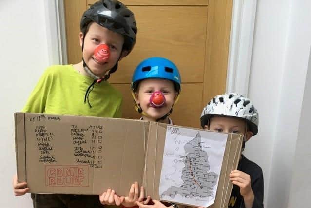 Javi, Leo and Seb plotted their route to Standish on a map