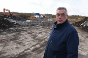 Coun Ray Whittingham on the land off Chorley Road, Standish, near Worthington Lake - the area is being treated for Japanese Knotweed