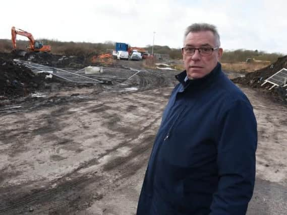 Coun Ray Whittingham on the land off Chorley Road, Standish, near Worthington Lake - the area is being treated for Japanese Knotweed