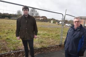 Coun Marsh and Whittingham on land off Preston Road, Standish - which could be a parade of shops and a car park
