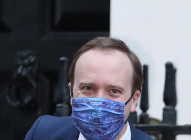 Health Secretary Matt Hancock leaving Downing Street, London, after giving a media briefing on coronavirus (Covid-19). Picture date: Wednesday March 17, 2021.  Picture: PA Wire/PA Images/Luciana Guerra
