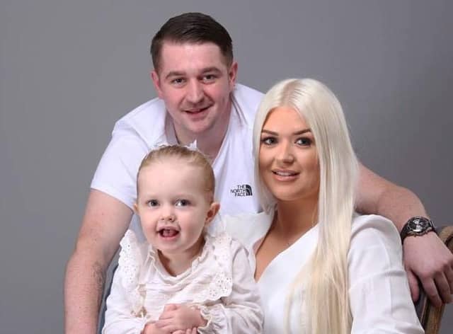 Niomi Roberts and Adam Ratchford with their daughter Darcy (Picture: Ian Lively)
