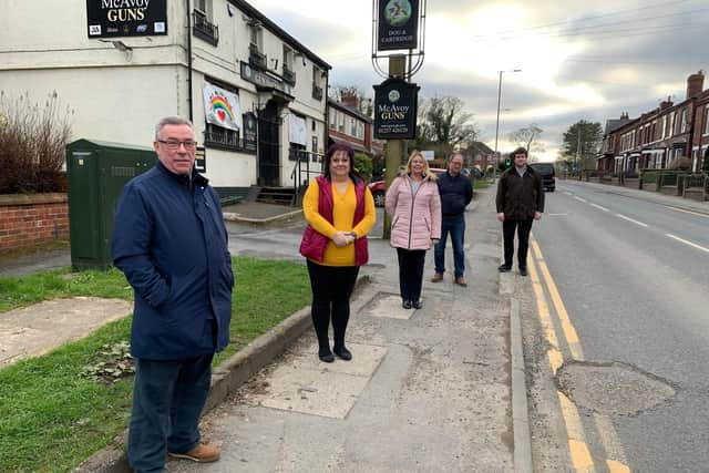 L-R Coun Whittingham, Coun Parkinson, and then Standish Voice’s Gill Foster and Paul Ogden with Coun Marsh