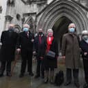 Members of the Shrewsbury 24 and lawyers outside the Court of Appeal in London
