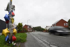 Tributes were left on Ashton Road in Leo's memory