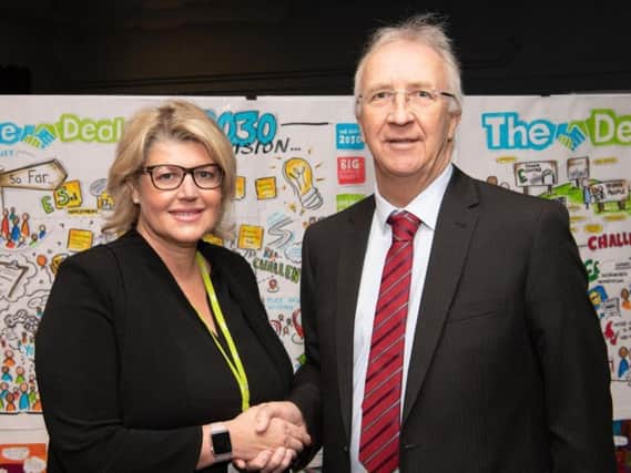 Alison McKenzie-Folan (left), CEO of Wigan Council, with Leader of the Council David Molyneux