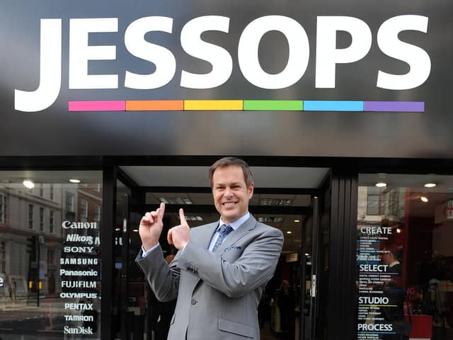 Peter Jones outside the Jessops store in Oxford Street, central London