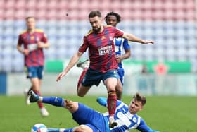 Lee Evans in action against Ipswich - his first appearance at the DW since last October