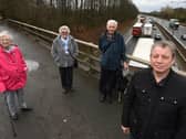Members of Friends of Ashton pictured on the bridge over M6 near Ashton (junction 24), from left, Pat Grimshaw, Ethel Glover, Don Hodgkinson and Paul Tushingham