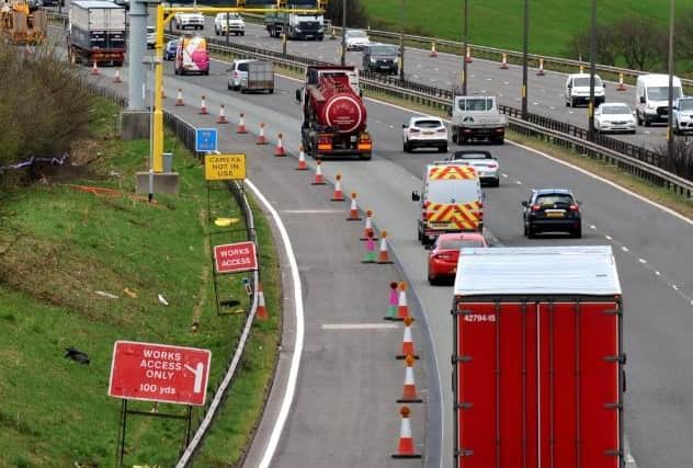 General view of the M6, near junction 24, Ashton, as work begins on the controversial smart motorway