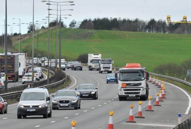 The M6, near junction 24, Ashton, as work begins on the controversial smart motorway