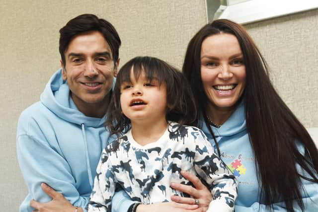 Cordelia Singh and husband Amerjit, from Orrell, with son Beaudon, three, who was diagnosed with autism in January