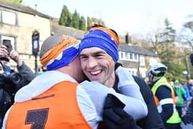 Kevin Sinfield completes his final marathon of seven marathons in seven days fund-raising challenge in support of his former team-mate Rob Burrow and the Motor Neurone Disease Association. Picture: SWPix