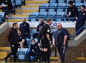Gillingham boss Steve Evans making more friends in the technical area on Wednesday night