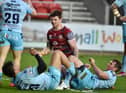 John Bateman celebrates his first try since returning to Wigan