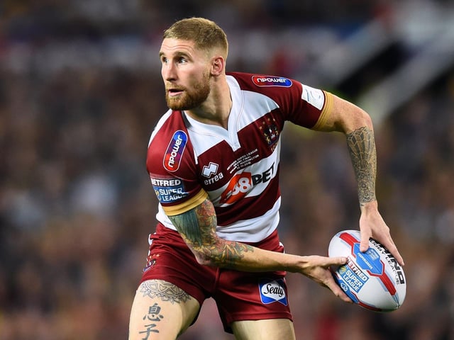 Sam Tomkins playing for Wigan