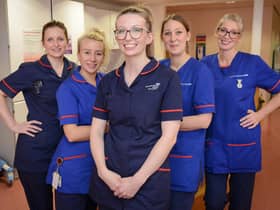 Emma, Sue, Bex, Natalie and Kylie in The Maternity Ward, from Preston. Picture courtesy Chalkboard TV
