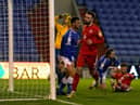 Gwion Edwards rounds off the scoring at Oldham in midweek