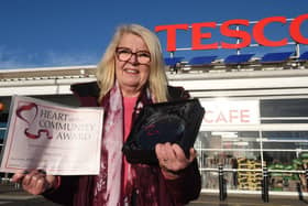 Barbara O'Donnell with her award