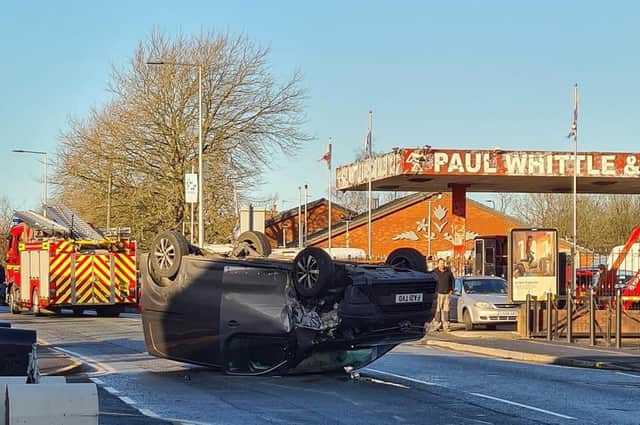 A man was injured in the crash (photo credit: Steve Bimpson via Facebook)