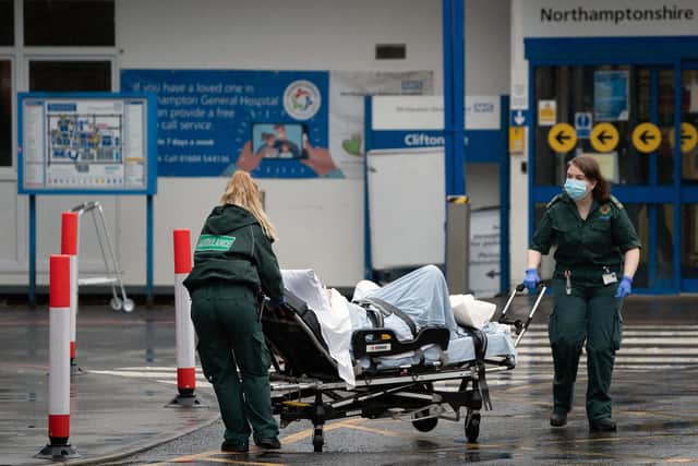 Paramedics bring patients to Northampton General Hospital