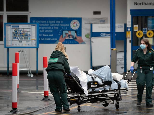 Paramedics bring patients to Northampton General Hospital