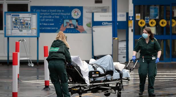 Paramedics bring patients to Northampton General Hospital