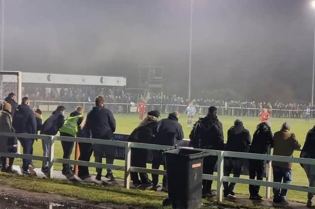A bumper crowd was in attendance for Ashton Town's visit of Bury on Tuesday night