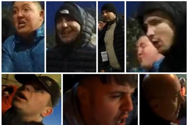 Police have released images of 15 people they would like to speak to in connection with the disorder (Devon and Cornwall Police)