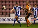Josh Magennis, playing against Latics for Hull last year
