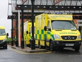 Ambulances outside Wigan Infirmary's A&E unit