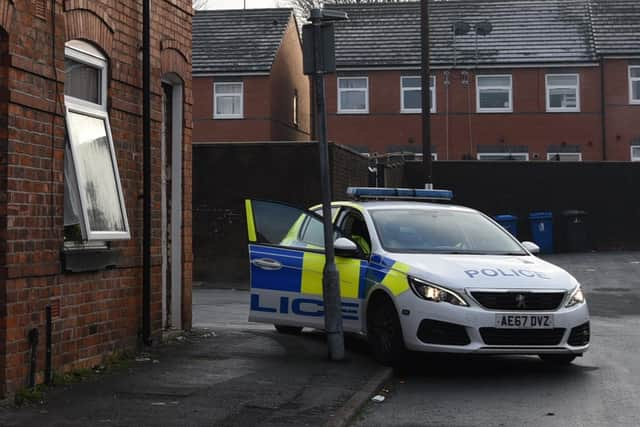 Police at the scene of the Eckersley Street blaze