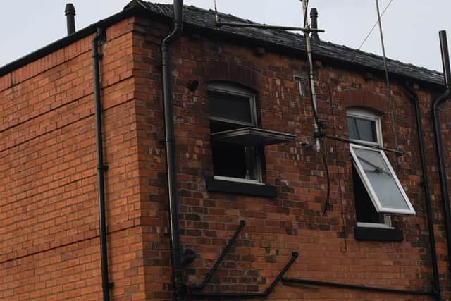 Windows open to let smoke out of the property