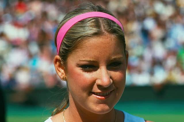 American tennis player Chris Evert at The Championships, Wimbledon, London, June 1975. (Photo by Getty Images)