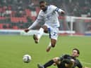Latics captain Tendayi Darikwa in action at Doncaster