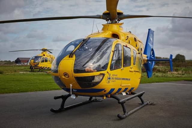 The air ambulance was spotted landing on Westleigh Park