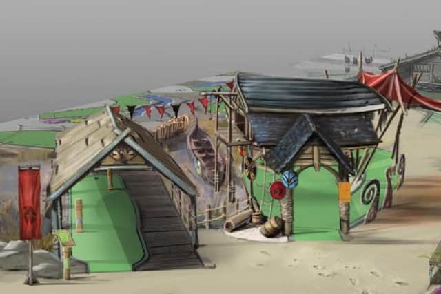 An artist's impression of the Viking themed adventure golf attraction currently under construction at Southport Pleasureland