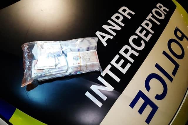 A driver stopped on the M6 Southbound at Lymm, Cheshire was unable to explain why he was in possession of £40,000 cash. The money was seized by police