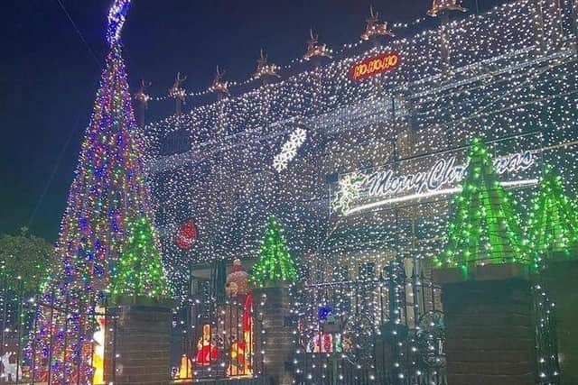 The family's home was decorated with thousands of lights