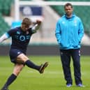 Owen Farrell watched on by dad, Andy