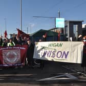 Protestors on the picket line
