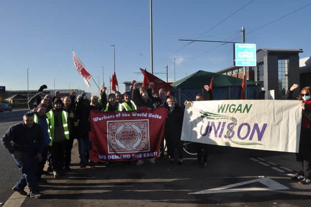 Protestors on the picket line