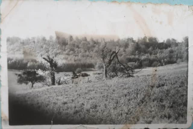 The crash site of Stan Everiss' plane in France 1943 taken by Stan himself