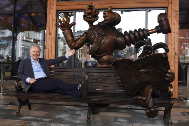 Nick Park at the unveiling of the Wallace and Gromit bench at Preston Market last year. Shaun the Sheep first appeared in the Wallace and Gromit adventure A Close Shave