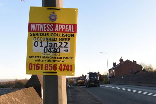 A police appeal at the collision site
