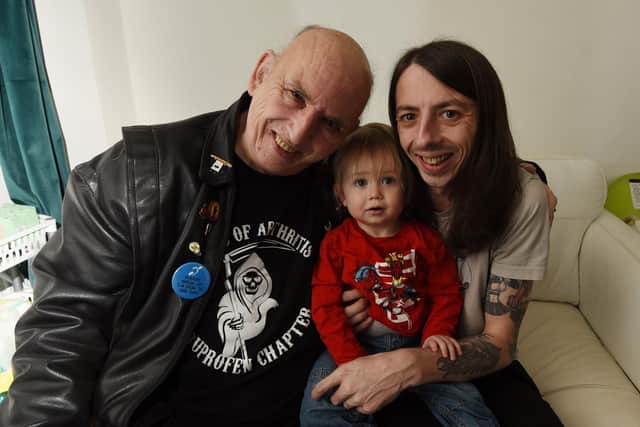 David with his son Martin and 16-month-old grandson Alex