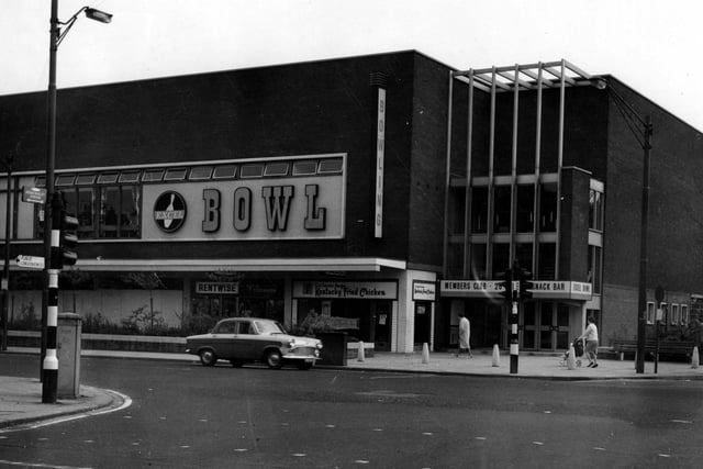 The bowling alley and Kentucky fried chicken pictured in June 1967.